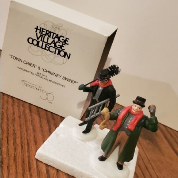 Department 56 Dickens Village “Town Crier & Chimney Sweep” - Picture 1 of 2